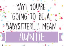 Babysitter Auntiecard