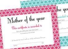 Mother of the Year Certificate