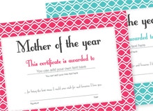 Certificat de mère de l'année